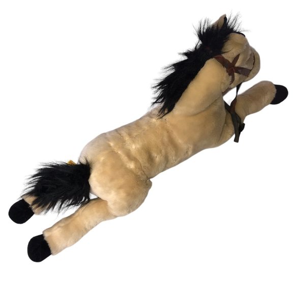 The Saddle Club Large Plush Horse Starlight Light Brown Black Tail, 28" Long - Picture 3 of 12